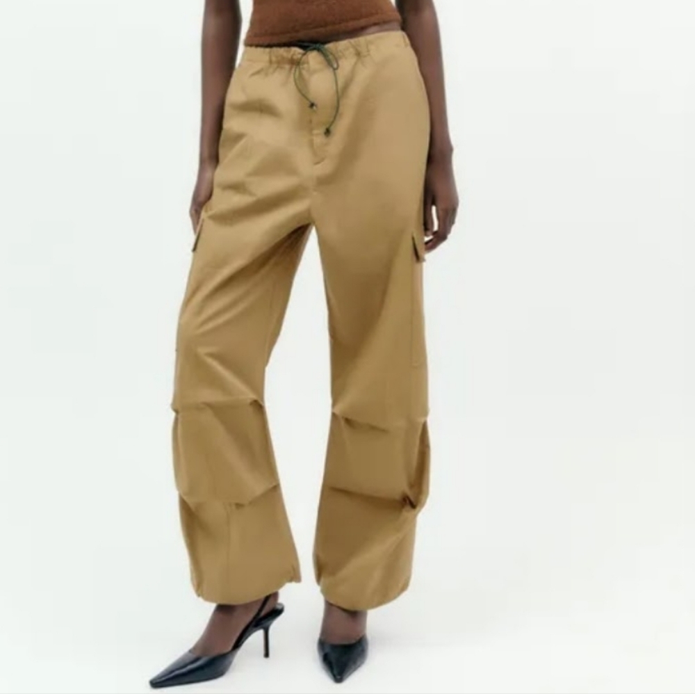 Zara Cargo Parachute Pants